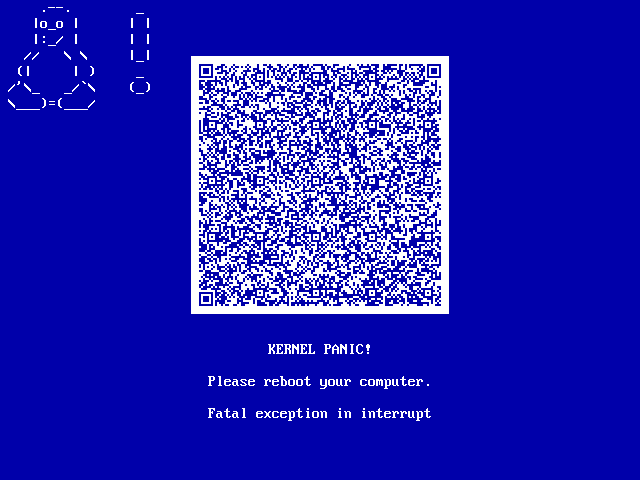 Footage of Arch Linux kernel panic on a virtual machine